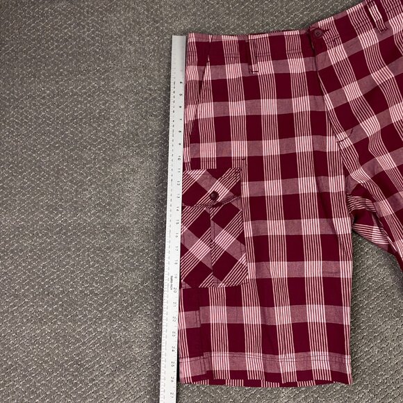 Vintage NWOT Polo Ralph Laruen Cargo Shorts Men's 36 Red Check Plaid - Picture 10 of 12